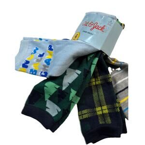 CAT & JACK Crew Socks Fits Shoe Size 3 -10 Large L Boys 4 Pair NEW NWT